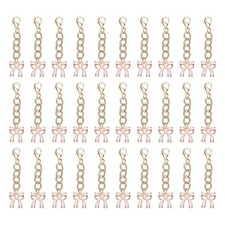 30Pcs Pink Party Favors Bow Key Chain, Key Ring Bows Keychain Charm, Symmetry
