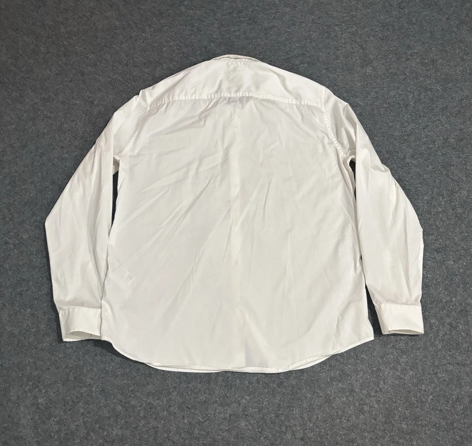 Camisa Armani Exchange botão de pressão tamanho XL slim fit branca manga longa - Imagem 2 de 4