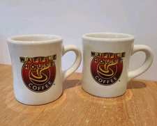 WAFFLE HOUSE  Two (2) Heavy Diner Style Coffee Mug   TUXTON   Restaurant Ware
