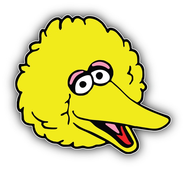 Sesame Street Cartoon Big Bird Face Sticker Bumper Decal ''SIZES'' eBay