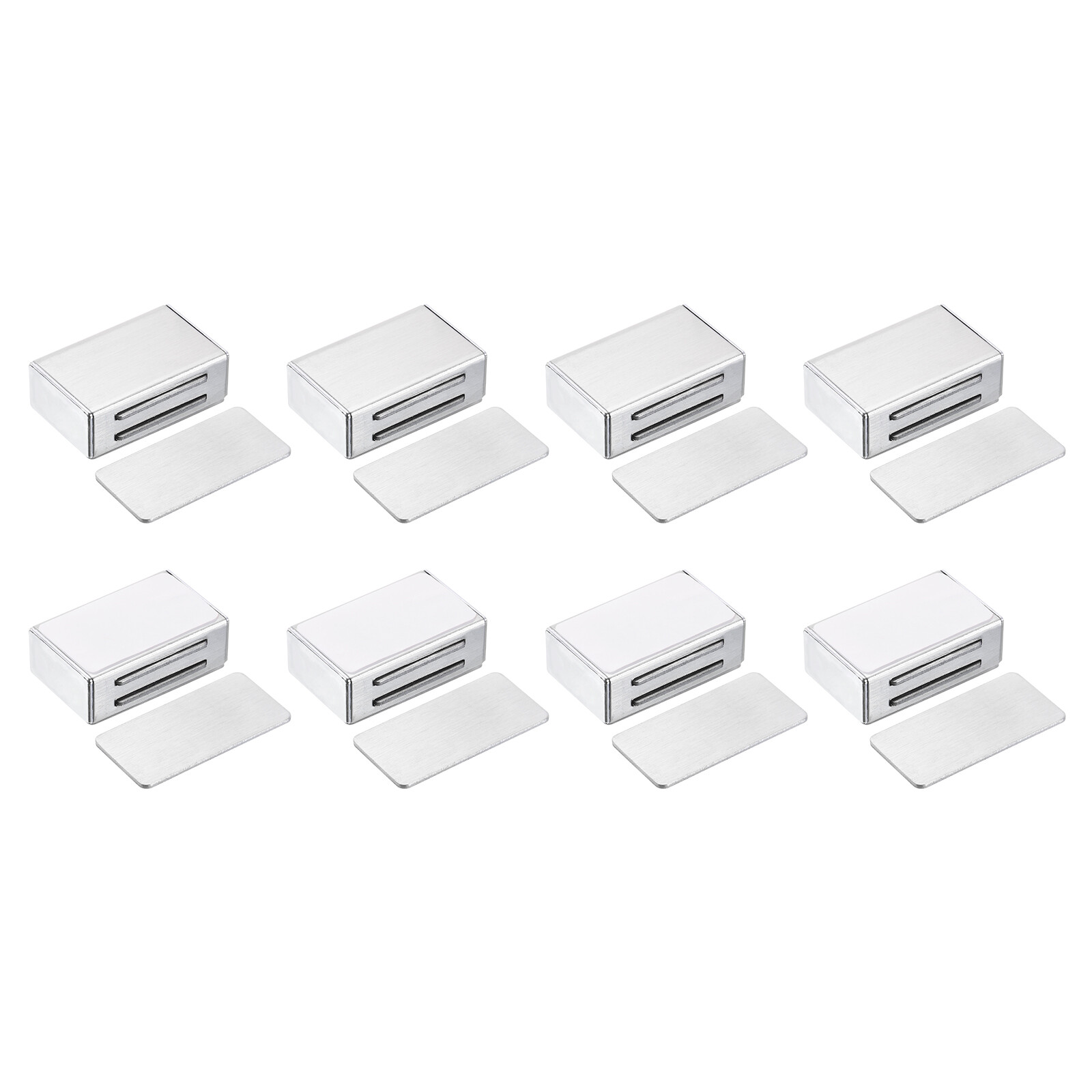 8 Pack Adhesive Magnetic Cabinet Door Catches, Cabinet Latch Lock Catch, Silver
