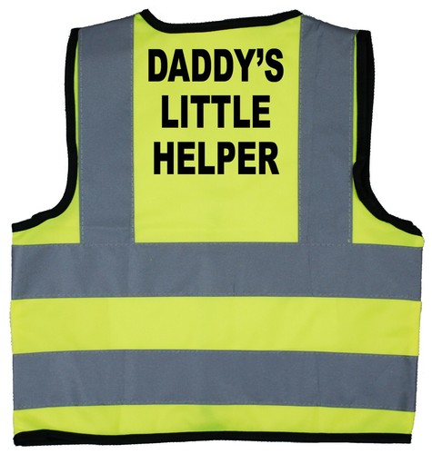 Daddy's Little Helper Hi Vis Sicherheitsjacke Weste Kinder Kinder Baby 0-9 Jahre - Bild 15 von 16