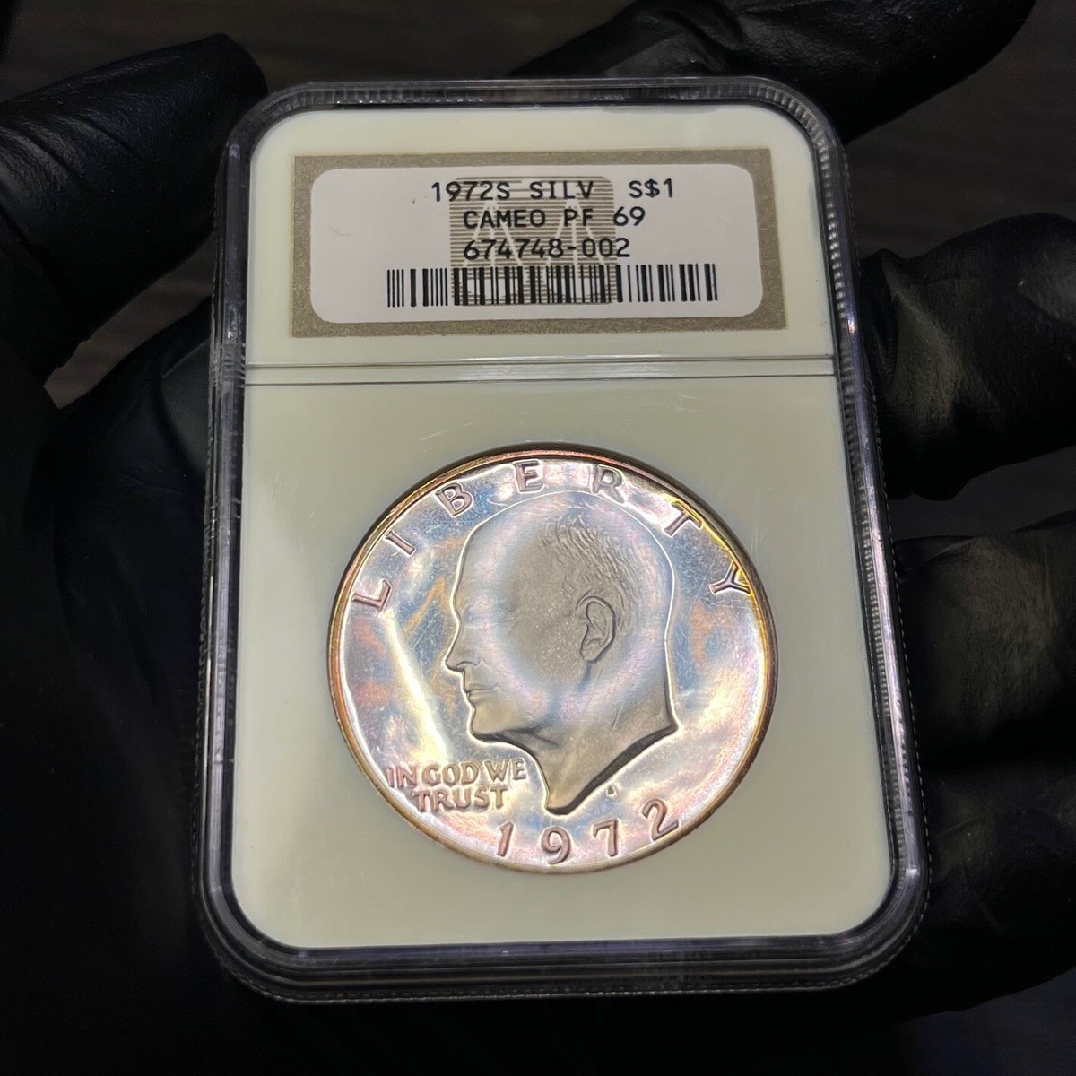 PF69CAM 1972-S $1 Eisenhower Silver Proof Dollar, NGC- Old Holder