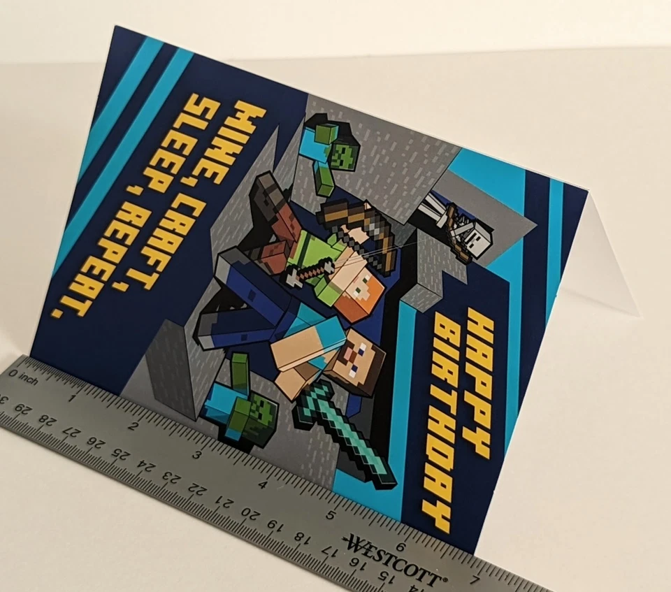 Minecraft Happy Birthday Greeting Card. (+ Envelope 5x7") - Image 4 of 4
