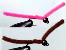 12 San Juan Worm weighted Fly combo color Hand Tied Trout Bass Pan Fish 