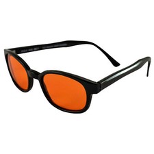 Original KD Sunglasses Orange Lens Biker Driving Glasses, Black Orange, Standard