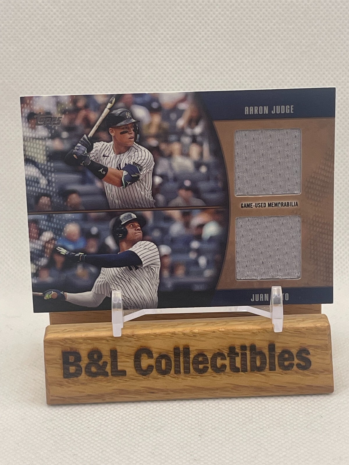 2025 Topps Series 1 A. Judge/J. Soto Dual Relic GOLD #/50 Major League Material