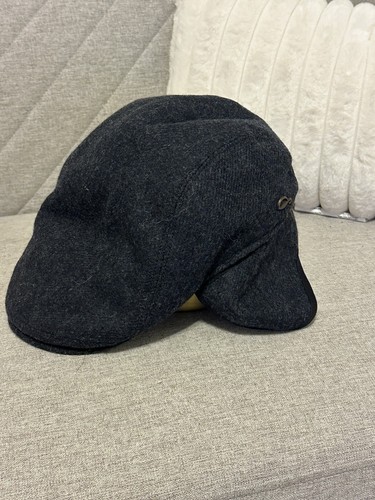 Göttmann Jackson-K Wool Flat Cap XXL 63 Black Ear Flaps Plaid Lining Germany - Picture 5 of 10