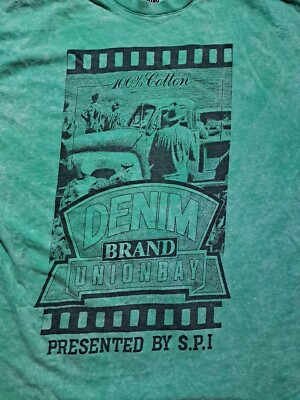 Vintage Unionbay Denim Green Tie Dye T-Shirt Oversized XL SPI