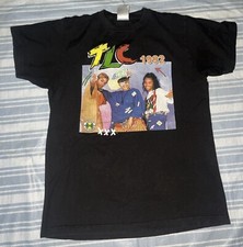 VTG Cross Colours TLC 1992 Retro T Shirt Graphic Tee Mens Sz M Hip Hop 90 s