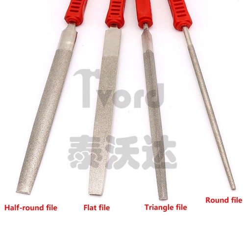 Diamond Needle File 6/8/10/12 inch Half Round Taper & Flat for Stone Glass Metal - Picture 2 of 10
