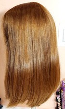 New 100% Virgin European Human Hair Wig | 18” Dark Strawberry Blonde | Skin Top