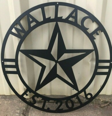 24'' Western Star Monogram with Established Date Personalized Custom Plasma Cut S
