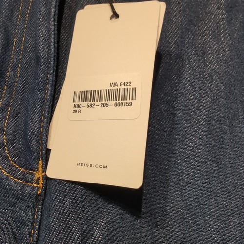 Pantalones de mezclilla REISS Olivia pierna ancha ligeros tiro medio azul oscuro W29 nuevos con etiquetas precio de venta sugerido por el fabricante 150 GBP - Imagen 10 de 14