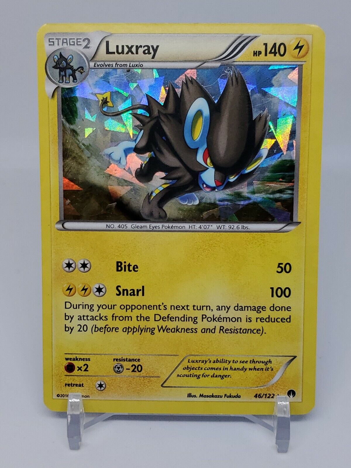 2016 Pokemon Stage 2 Luxray Holo Foil 46/122 RARE Shattered Holo Foil