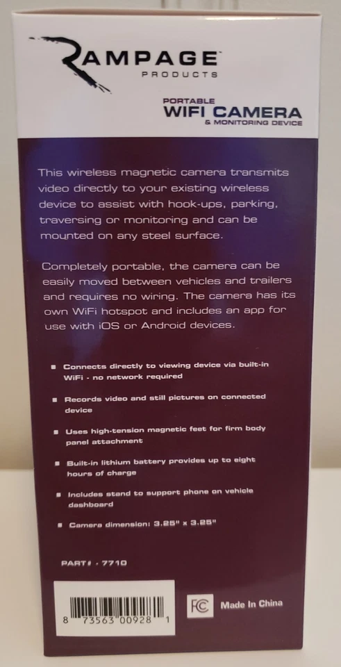 Cámara de respaldo universal portátil Wi-Fi Rampage Products 7710 Foto 3 de 4