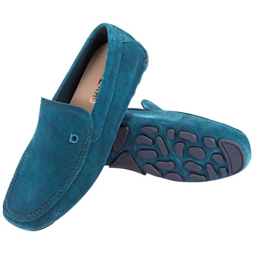 Salvatore Ferragamo Men's Blue Gancini Driver Moccasin, Brand Size 8 Eee