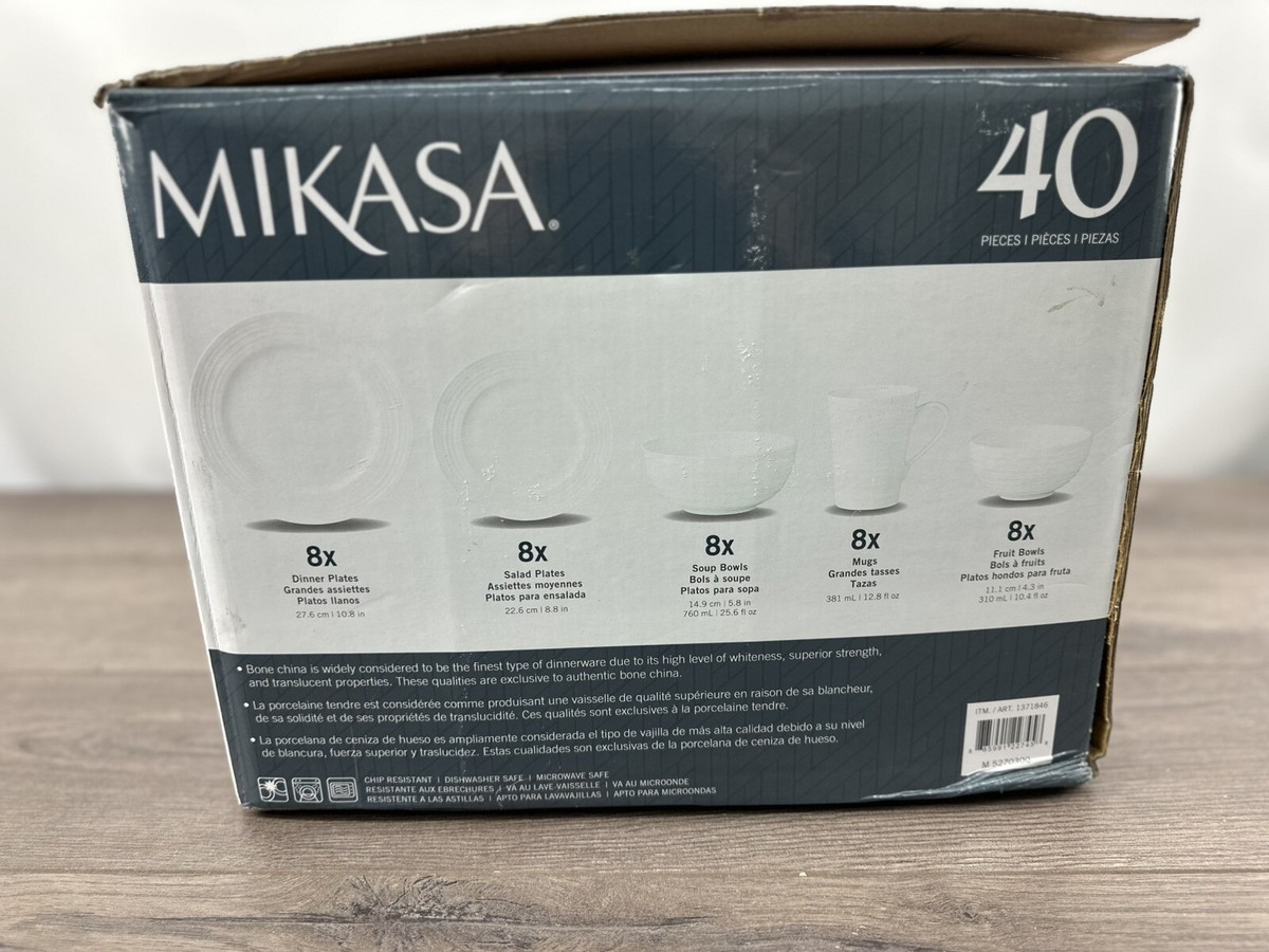Mikasa Swirl 40-piece Bone China Dinnerware Set, New | Open