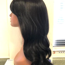 24'' Black Long Curly Wavy Hair Synthetic Fiber For Daily Use, Party , Costume.