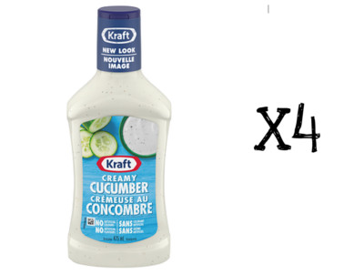 4x Kraft Creamy Cucumber Salad Dressing 425ml CANADA FRESH