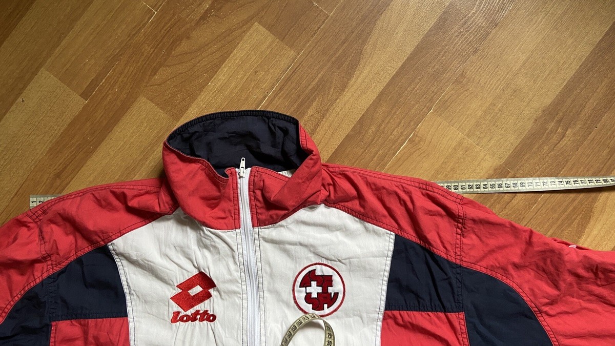 SWITZERLAND 1994 1996 SQUAD FOOTBALL SOCCER TRACK JACKET LOTTO sz