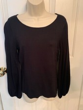 Ann Taylor Factory NWOT Black Sweater with Bell Sleeves Size M