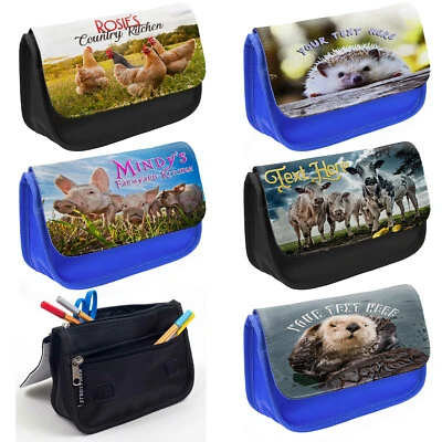 Personalised Pencil Case Animal Make Up Bag Travel Glasses Fox Deer Gift