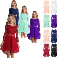 Flower Girl Dress Elegant Long Sleeve A-Line Dress Wedding Bridesmaid Dresses