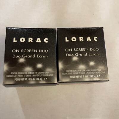 2 New LORAC On Screen Duo Cream Eye Shadow & Eye Liner Champagne & Caviar Tester