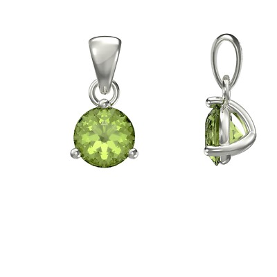 Sterling Silver Peridot Pendant Hallmarked British Made All Chain Lengths