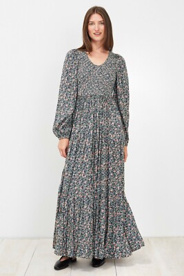 Apiece Apart Olivias Smocked Maxi Long Dress Floral Tiered Resort XS 226015