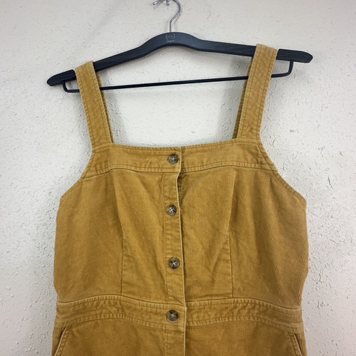 J. Crew Cord Knopfleiste Overall Kleid senfgelb Damen 6 DC1 - Bild 4 von 7