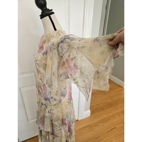VTG Ursula of Switzerland Tiered flutter Floral Artistic Dress, women's 5/6 - Picture 4 of 12