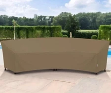 SunPatio Outdoor Curved 190"(Back)/128"(Front)L x 36"W x 39"H, Taupe  (New)