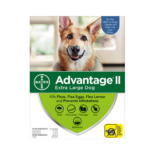 Advantage II For Extra Large Dogs Over 55 lbs, BLUE 4 Pack - Picture 1 of 1