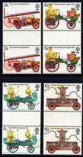 GB 1974 SG950-53 BICENTENARY OF THE FIRE PREVENTION ACT GUTTER PAIRS