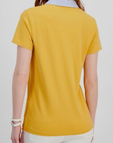 Tommy Hilfiger Damen Poloshirt gelb gestreift Kragen Größe: Large - Bild 3 von 3