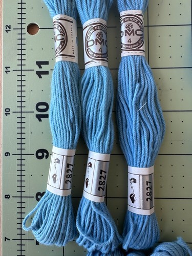 DMC # 4 Coton Retors Mat thread light blues 2827 , 2594 - Picture 3 of 3