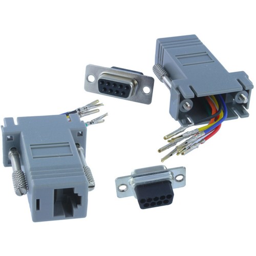 5X DB9 9 Pin RS232 Serial Port Female to RJ45 Female Network Adapter 8P8C - Photo 5/5