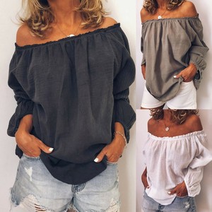 denim off the shoulder shirt plus size