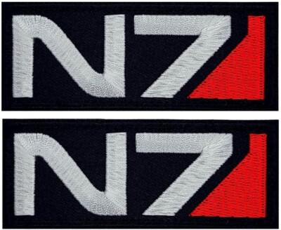 N7 Mass Effect Embroidered Morale Patch  |2PC HOOK BACKING   3.5''x1.5''