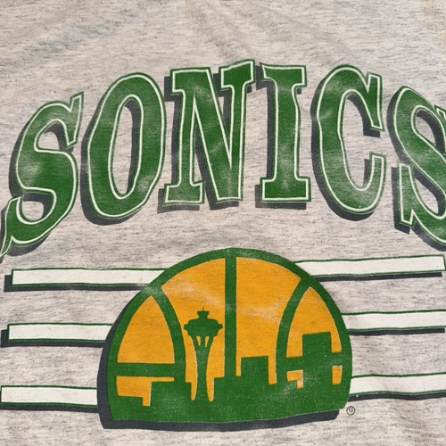 Vintage Seattle Sonics T Shirt Supersonics Salem NBA Single Stitch Mens Large - Picture 7 of 13