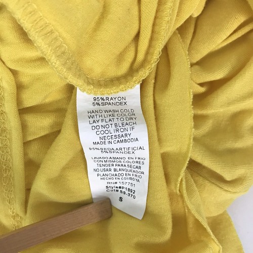 Túnica superior con capas de tanque con volantes Shop Basic amarilla sin mangas cubierta de baño pequeña - Imagen 6 de 6