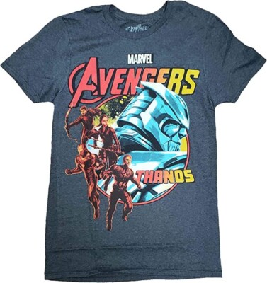NEW Marvel Comics Avengers Endgame Thanos Gray Graphic T-Shirt MEDIUM M