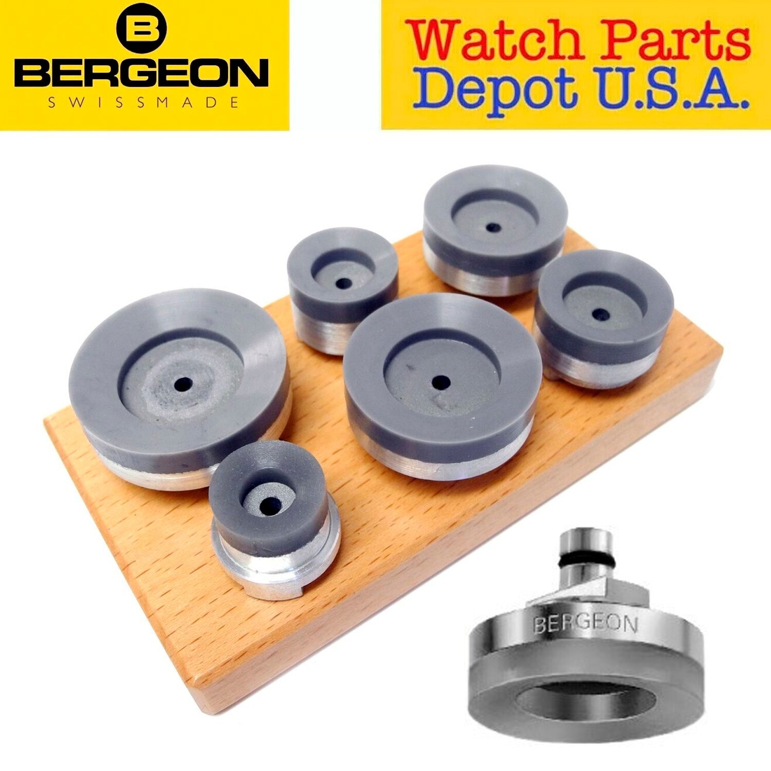 Die Set Of 6 Bergeon 5700626 Suction Upper Dies For Opening Watch