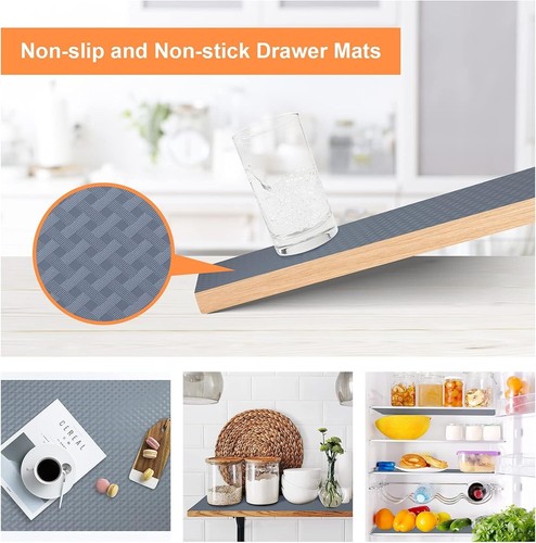 Kitchen Shelf Liners Waterproof Oil-Proof Non-Slip EVA Cabinet Drawer Mats 11... - Picture 5 of 10