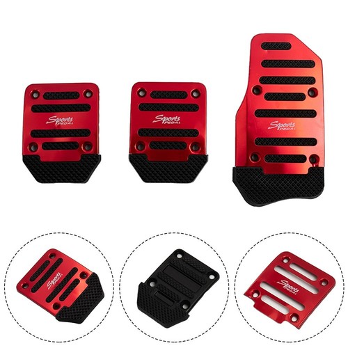 3Pcs/Set Car Foot Pedals Car Clutch Cover Treadle Red Safe For Driving