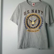 U.S. Navy Men's T-Shirt Large Global Force For Good USA Made Bayside Medium