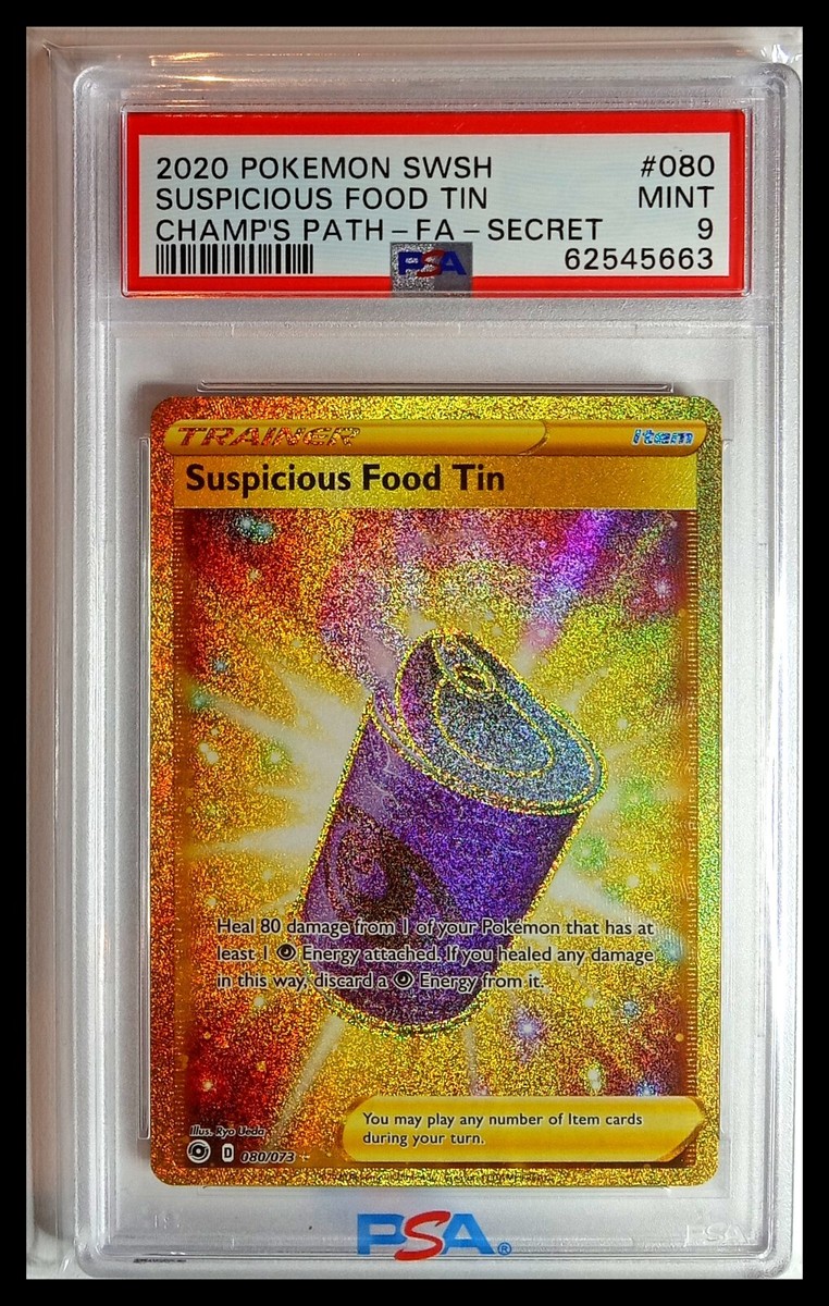 Pokemon Champion's Path Gold Suspicious Food Tin #080 PSA 9 | eBay