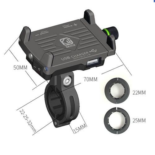 Support téléphone moto aluminium rouge support guidon pour Harley-Davidson - Photo 5 sur 5